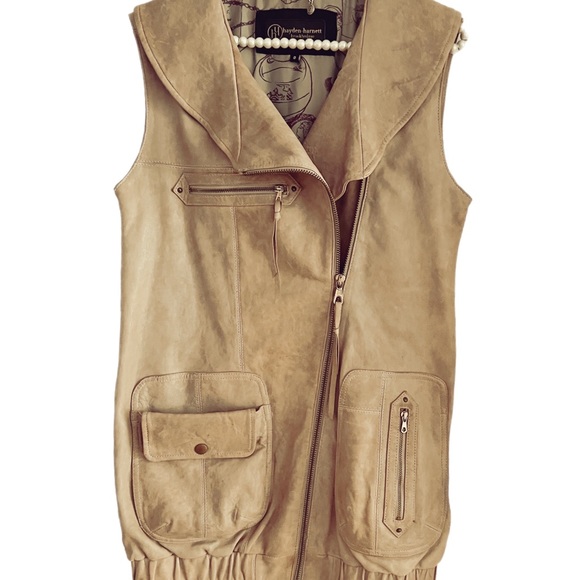🍎Hayden Harnett Tan Leather color vest/dress - Picture 1 of 6